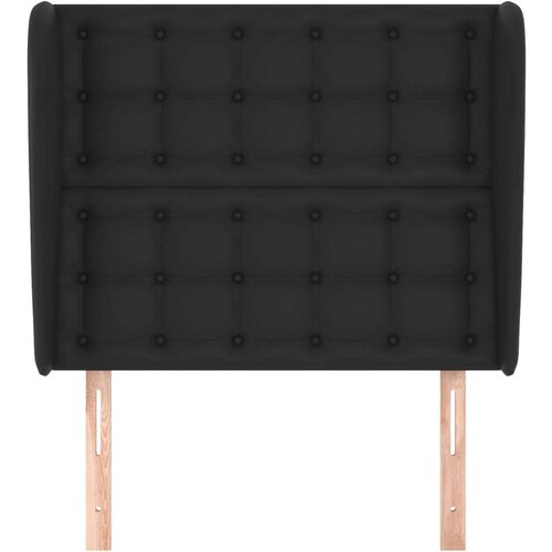  Uzglavlje s u&amp;scaron;ima crno 103x23x118/128 cm od umjetne kože Slike