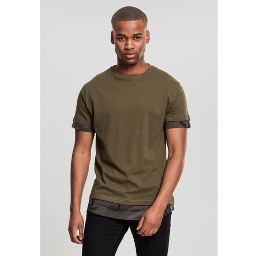 Urban Classics Long Shaped Camo Inset Tee olive/dark camo Slike