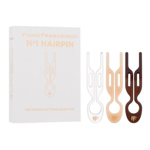Fiona Franchimon N&amp;ordm;1 Hairpin London Collection Set kopča za kosu smeđa 1 kom + kopča za kosu prozirna 1 kom + kopča za kosu nježno bež 1 kom za žene Slike