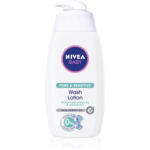 Nivea baby pure &amp;amp; sensitive wash lotion čistilni gel 500 ml za otroke Slike