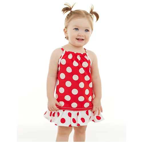 Denokids Red Polka Dot Baby Girl Poplin Cotton Summer Dress