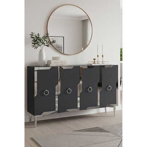 Hanah home komoda Seza 120, 120 cm, antracit / srebrna Cene