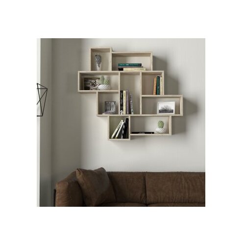 Hanah home Zidna polica Parola, 115,5x 103,5x15 cm, Krem Cene