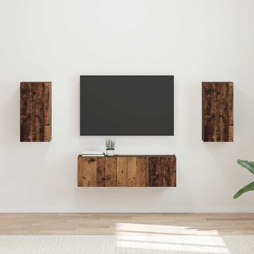  Set zidnog ormarića za TV 4 pcs Staro drvo Konstruirano drvo Cijene
