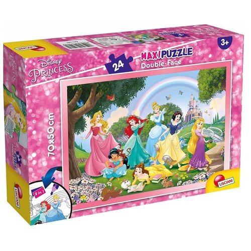 Lisciani Disney princeske 2 v 1 maxi 24-delni puzzle in pobarvanka 70x50 cm &ndash; Lisciani Cene