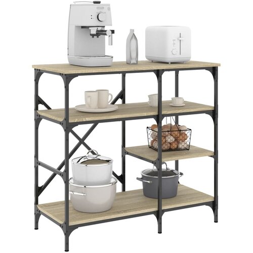  The Living Store Stojalo za peko sonoma hrast 90x40x84 cm inžen. les in kovina - Stojalo Za Peko, (21484498) Cene