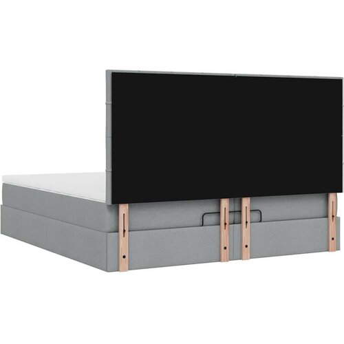 VidaXL okvir kreveta s madracima svijetlosivi 200x200cm od tkanine Slike
