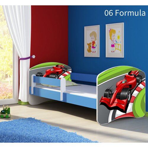  Otroška postelja ACMA z motivom, stransko modra 180x80 cm 06 Formula 1 Cene