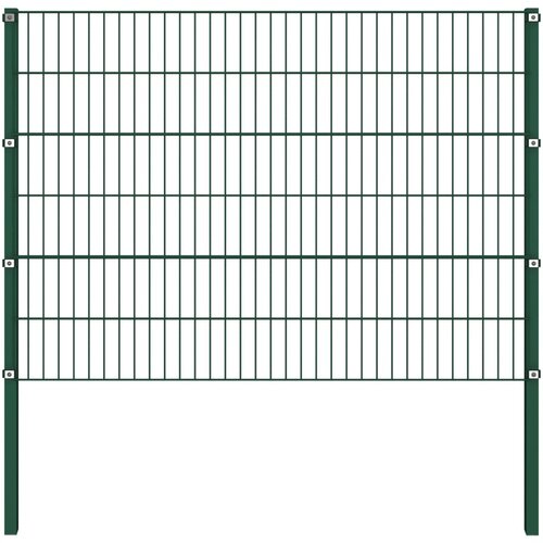 VidaXL Panel za ogradu sa stupovima željezni 1,7 m zeleni Slike