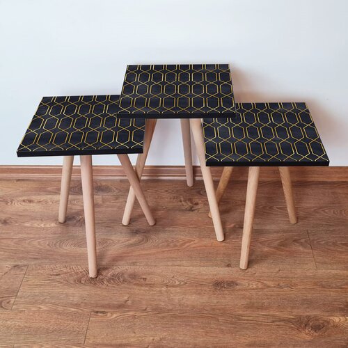 Hanah home Set 3 stočića 3Shp154 Black Cene