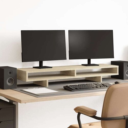 vidaXL Stalak za monitor boja hrasta 100x27x15 cm konstruirano drvo Cijene