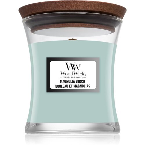 WoodWick Magnolia Birch dišeča sveča z lesenim stenjem 85 g Cene