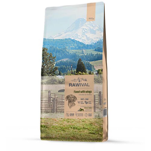 Craftia rawival finest with wings adult dog medium & large breed - piletina i ćuretina za odrasle pse (750g, 2,5kg, 10kg) 10kg Cene