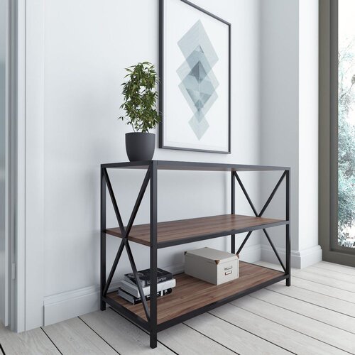 Woody Fashion Polica Zena Walnut Black Slike