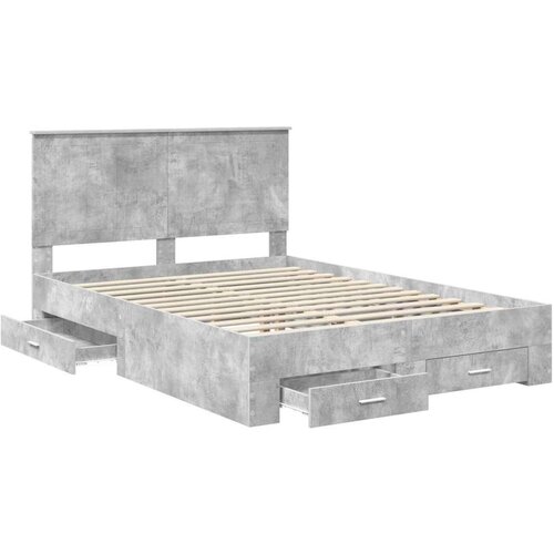  Okvir za krevet s uzglavljem Betonski sivi 140 x 190 cm Slike