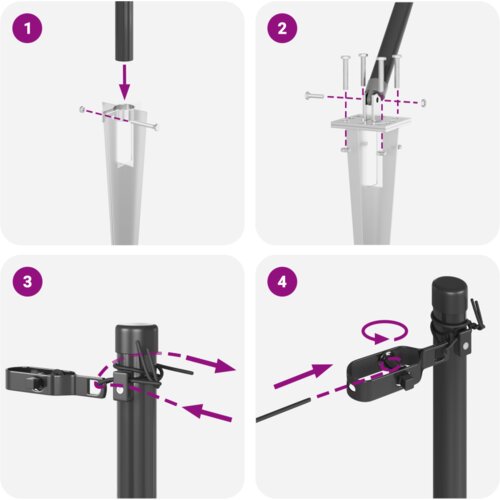  Set stupova za ograde 13 pcs Siva &amp;Oslash;32mm 100 cm Metal Slike