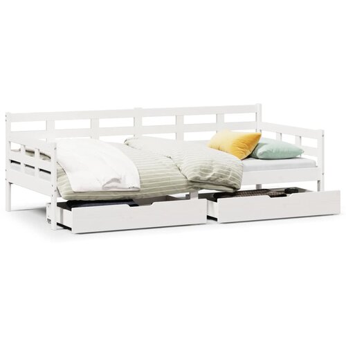 VidaXL Dnevni krevet s ladicama bez madraca 80x200 cm masivno drvo Slike