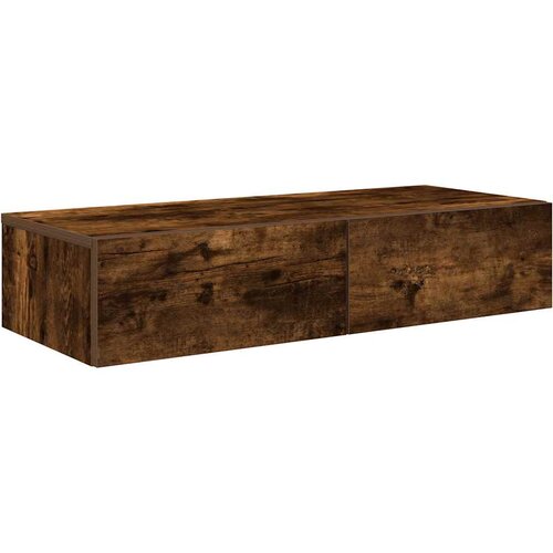 Maison Chic Stenska polica - Viseča Polica s predali dimljen hrast 80x33x17 cm inž. les, (21793588) Slike