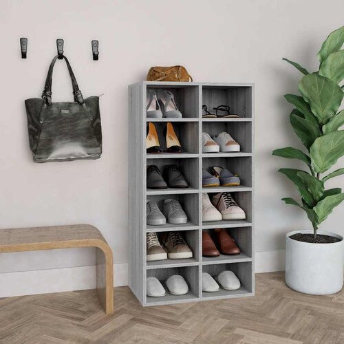  Stalak za cipele boja hrasta 54x34x100,5 cm konstruirano drvo Smeđa Slike