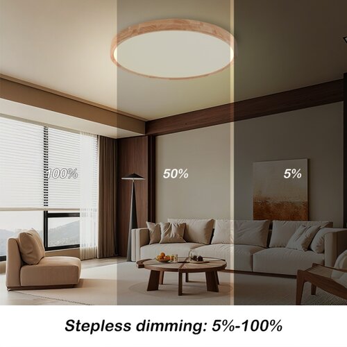  Brilagi - LED prigu&amp;scaron;iva svetiljka WOODROUND LED/40W/230V 3000-6000K prečnik 60 cm + daljinski upravljač Slike