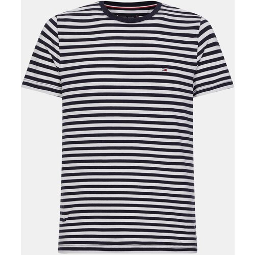 Tommy Hilfiger White-black men&amp;#039;s striped basic t-shirt Slike