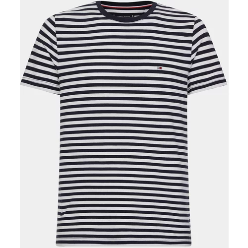 Tommy Hilfiger White-black men's striped basic t-shirt