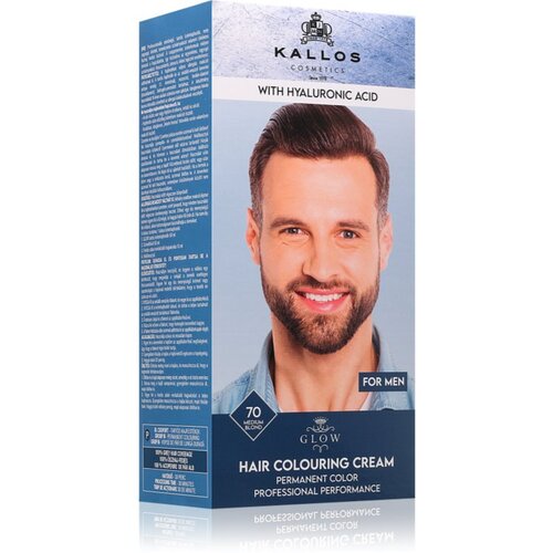 Kallos Glow Lasting Cream Colour permanentna barva za lase za moške odtenek Medium Blond 60 ml Cene