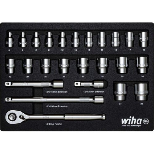 Wiha 44740 komplet nasadnih ključeva 1/2" sa račnom i produžecima 25 kom Cijene