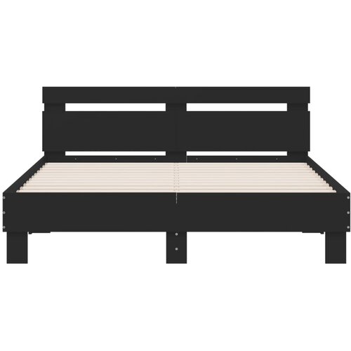  Okvir za krevet s uzglavljem i LED crni 140 x 200 cm Slike