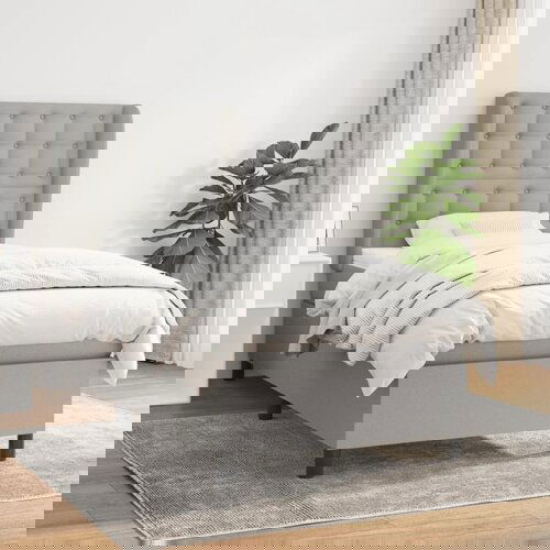 The Living Store Box spring postelja z vzmetnico svetlo siva 80x200 cm blago - Box Spring Postelja, (21515564) Slike