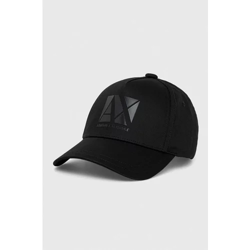 Armani Exchange Pamučna kapa sa šiltom boja: crna, s aplikacijom
