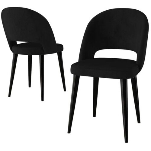 Hanah home set trpezarijskih stolica Pane 4 kom, crna tkanina Babyface, crne metalne noge Cene