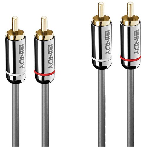 Lindy 35345 RCA avdio priključni kabel [2x moški cinch konektor - 2x moški cinch konektor] 1 m antracitna, (20598556) Cene