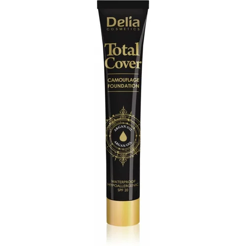Delia Cosmetics Total Cover vodoodporni tekoči puder SPF 20 odtenek 56 Tan 25 g