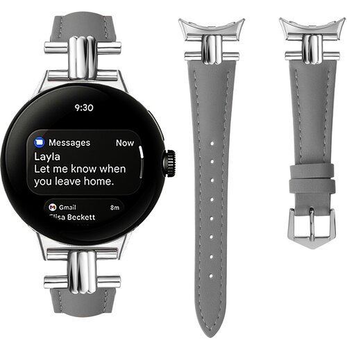 INF Pašček iz pravega usnja za Google Pixel Watch 3 Grey 45 mm, (22102848) Cene