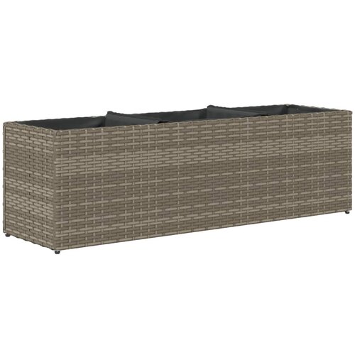  Vrtna sadilica s 3 posude siva 105 x 30 x 32 cm od poliratana Slike