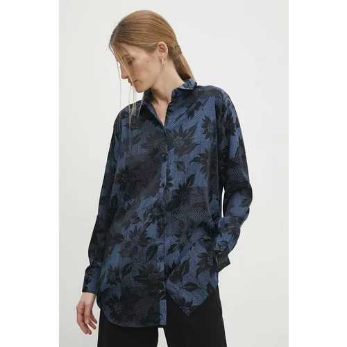 Answear Lab Košulja za žene, boja: tamno plava, regular, s klasičnim ovratnikom