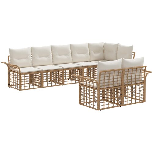  Set vanjskih sofa 8 pcs Prirodna i krema bijela poliratan Slike