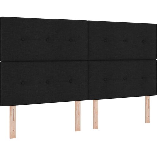  Krevet s opruga kutije s uzglavljem Crna 200 x 180 cm tkanina Slike
