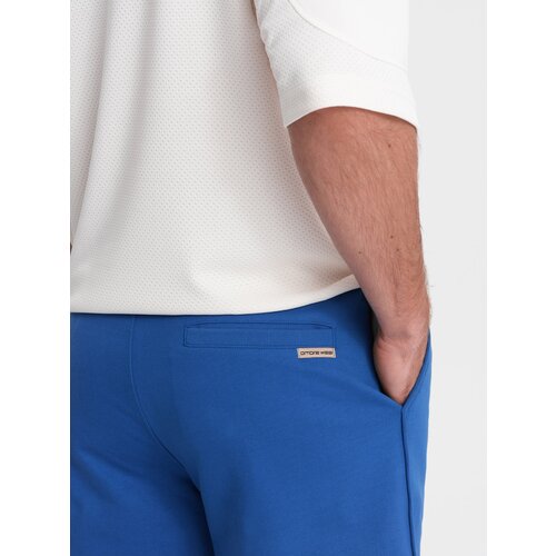 Ombre Men's sweat shorts with rounded leg - blue Cene