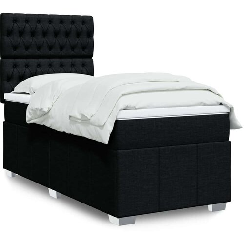 Box spring krevet s madracem crni 80 x 200 cm od tkanine Cijene