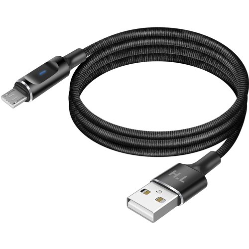 AVIZAR Kabel USB-A na Micro-USB z LED in stabilnim polnjenjem 2,4A, pleten najlon 1,5m, Črna, (5000191813) Cene