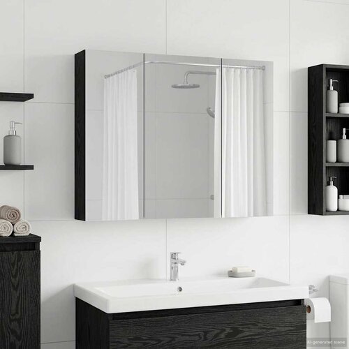  Kupaonski ormar s ogledalom Crni hrast 100 x 14,5 x 70 cm Cijene