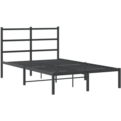 vidaXL Kovinski posteljni okvir z vzglavjem črn 120x200 cm, (21007222) Cene