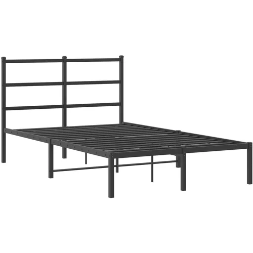 vidaXL Kovinski posteljni okvir z vzglavjem črn 120x200 cm, (21007222)