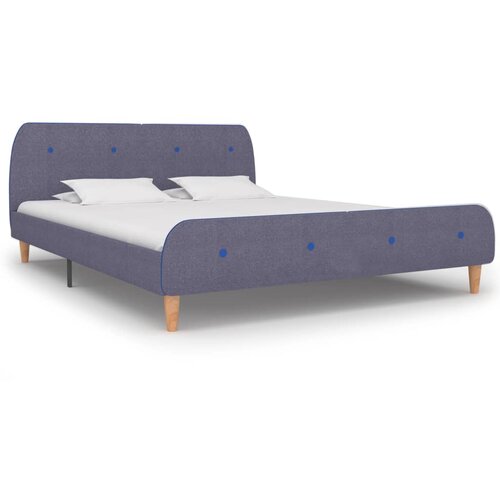 VidaXL Okvir kreveta bez madraca svjetlosiva tkanina 150x200 cm Slike