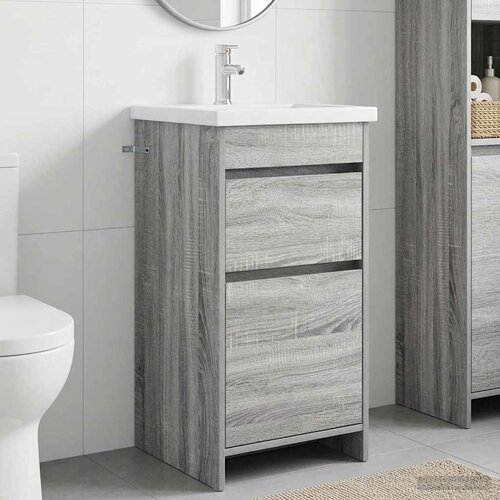  Kupaonski umivaonik s sudoperom Siva Sonoma 42 x 40 x 84,5 cm Cijene