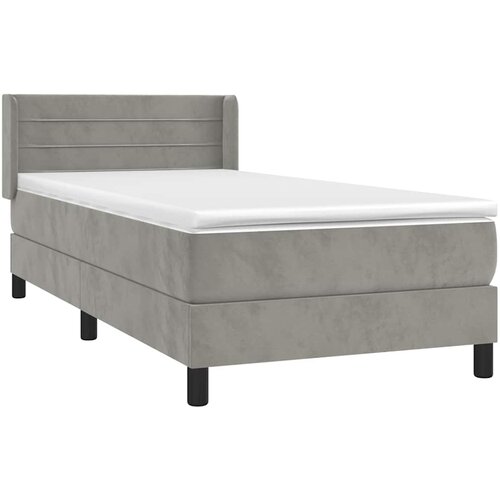 Box spring krevet s madracem svjetlosivi 100x200 cm bar&amp;scaron;unasti Slike