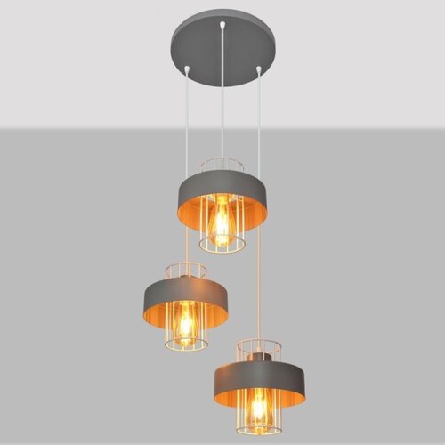  Visilica na sajli VOLTA 3xE27/15W/230V prečnik 42 cm siva Slike