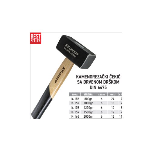 FF_Group FF Malj sa drvenom dr&scaron;kom 1500g Cene